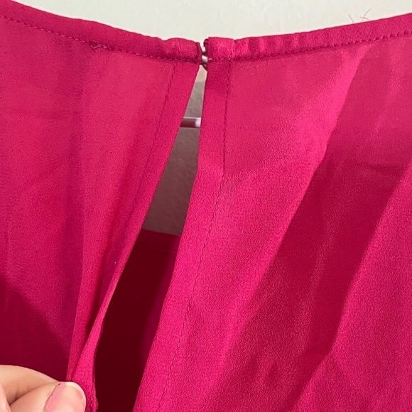 Eloquii Top Women 20 Pink Pullover High Neck Cold Shoulder Puff Sleeve Keyhole - Picture 8 of 13